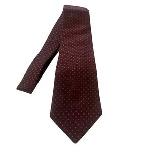 Paul Fredrick Men's Burgundy Polka Dot Silk Wool Blend Hand Tailored Tie NWT